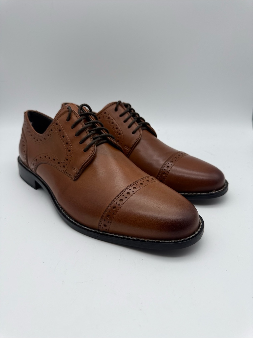 BRAND NEW Nunn Bush Norcross Comfort Gel Cognac Leather 84526-221 Size 9.5 M